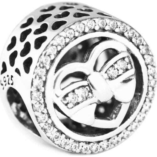 2017 Pre-autumn 100% 925 Sterling Silver Jewelry Charms Fits Silver Charm Bracelet & Choker Heart Gift Paved Bead Diy Jewelry