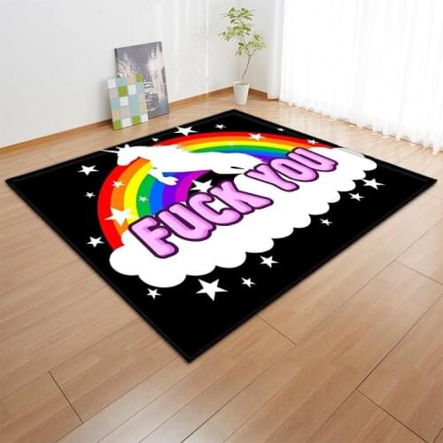 Unicorn 3D printing Carpets Cartoon Child Bedroom Play Mat Soft Flannel Kids Room Game Large Area Rugs Boys/Girls Christmas gift