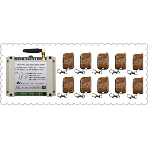 AC220V 250V 380V 30A 2CH RF Wireless Remote Control Switch System 5 transmitter & 1 receiver relay Receiver Smart Home Switch