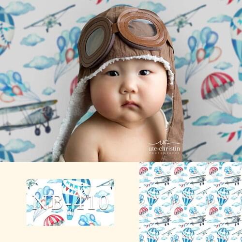 Avezano Birthday Party Baby Shower Photography Backdrop Newborn Clouds Hot Air Balloon Aircraft Aviation Background Photo Studio
