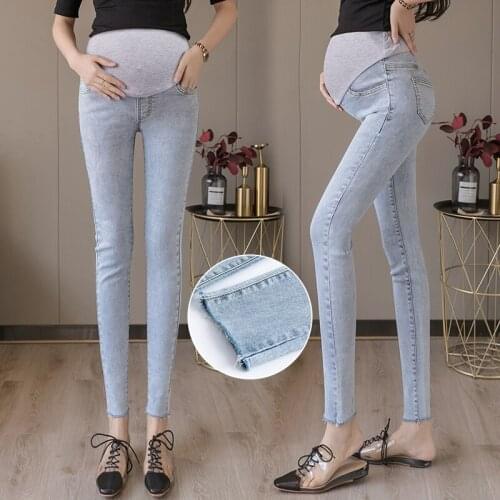 Maternity pants and leggings Thin summer pregnant womens belly lift jeans fashion maternity wear