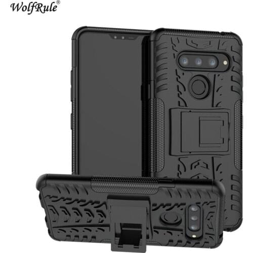 For Cover LG V40 ThinQ Case WolfRule TPU & PC Holder Armor Bumper Housings Protective Phone Case For LG V40 ThinQ Cover 6.4