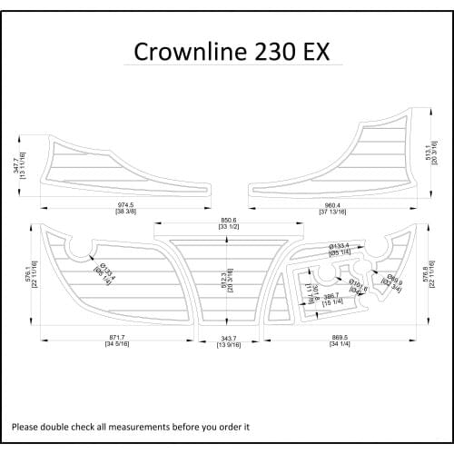 Crownline 230 EX Swim Platform PadsPad Boat EVA Teak Decking 1/4" 6mm
