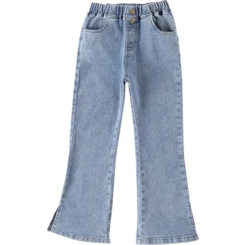 Childrens Trousers Girls Jeans Kids Tights Straight Baby Flared Jeans Loose Trousers Fashion Teen Clothing New Products 2021