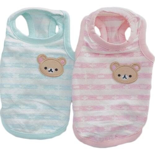 Breathable Cat Dog Vest Summer Strips Pet Clothes Sleeveless Hoodies Tshirt For Small Dogs Chihuahua Yorkie Dog Shirt Tank Top L