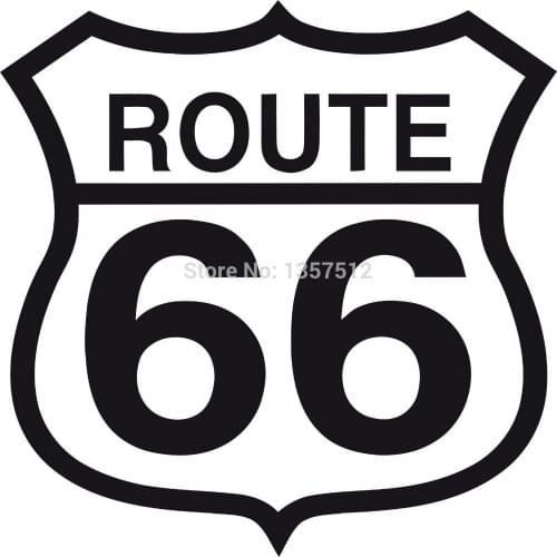 HotMeiNi Route 66 Sign Funny Car Sticker For Truck Window Bumper Auto SUV Door Kayak Vinyl Decal 8 Colors
