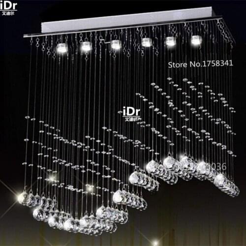 Limited sales Quality assurance k9 Crystal chandelier Modern Decorated Restaurant Curtain lights Hotel Lighting L700xW200xH800mm