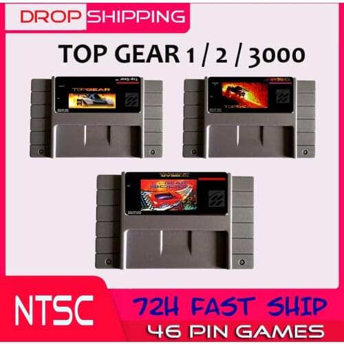 High Quality 16 Bit Top Gear 1 2 3000 NTSC Big Gray Game Card For USA Version Game Players