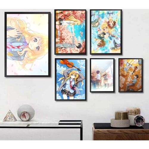 Wall Artwork Painting Home Decoration Your Lie in April Animation Nordic Poster Printed Modular Pictures For Living Room