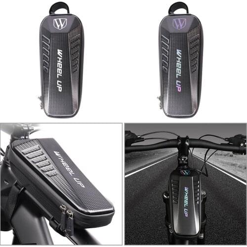 WHEEL UP 1.5L Hard shell Bicycle Saddle Bag Reflective Bicycle Top Tube Bags MTB Bike Storage Pouch Case Bike Accessories