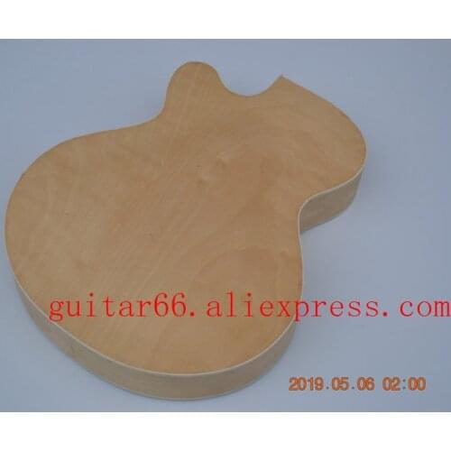 Free shipping unpaint flamed maple top double f hole electric guitar body