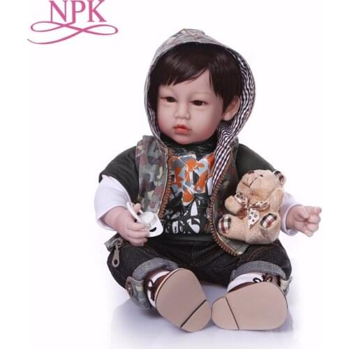 55cm New soft Body Silicone Reborn Baby Doll Toys bebe Newborn Boy Babies Toddler Dolls Birthday Present Girls boneca menino