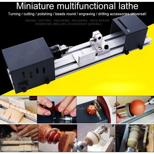 Domestica CNC 24VDC Mini Lathe Machine DIY Woodworking Buddha Pearl Grinding Meter Polishing Beads Wood lathe Drill Rotary Tool