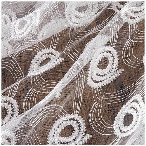 Latest 2018 African Lace Fabric High Quality Transparent Mesh Embroidery Lace Fabric For Dress 5 Yards Swiss French Net Lace