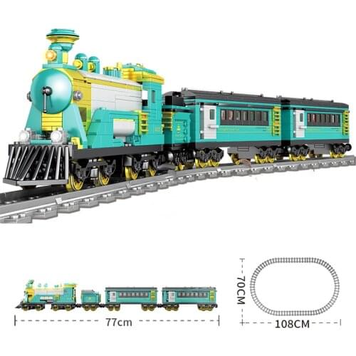 KAZI New 851pcs 98102 Battery Powered Electric Steam Container Train Building Block Toy Christmas gift Toys for children