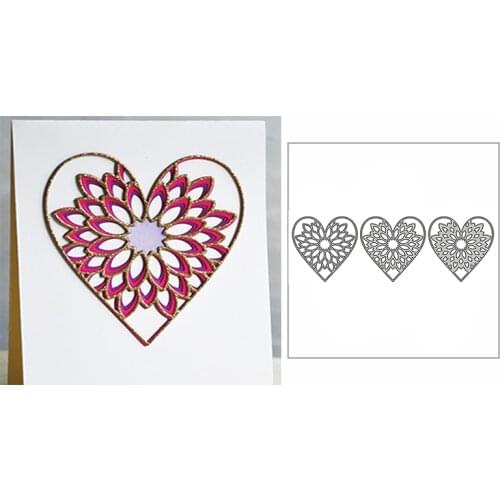 New Layered Blooming Hearts Frame 2020 Metal Cutting Dies for DIY Scrapbooking and Card Making Decor Embossing Craft No Stamps