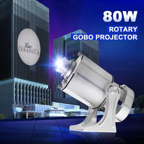 New Logo Projector 80W Outdoor Gobo Rotation Proyector Advertising Light for Companies Marketing y Publicidad Adjustable Lens