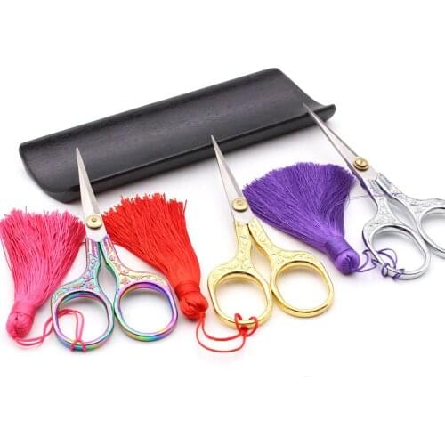 Stainless steel scissors embroidery fabric DIY tailoring craft cross stitch European retro classic art sewing machine scissors