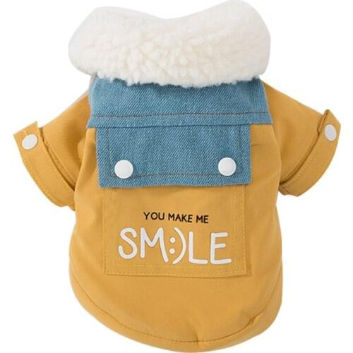 Small Medium-sized Puppies Lamb Wool Dog Cat Clothes New Pet Dog Cat Autumn and Winter Clothes Plus Fleece Jacket Cotton Coat
