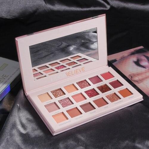 18 Colors Nude Glitter Desert Rose Eyeshadow Matte Shimmer Palette Long Lasting Waterproof Mineral Powder Eye Shadow Makeup Kit