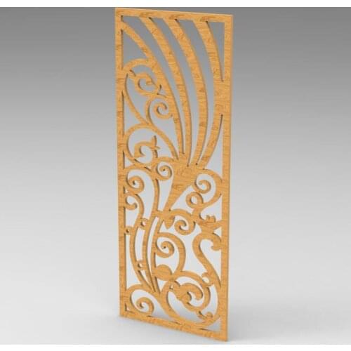 Panels Partition 3d model relief for cnc in STL file format - Hollow out carving Door partition 105