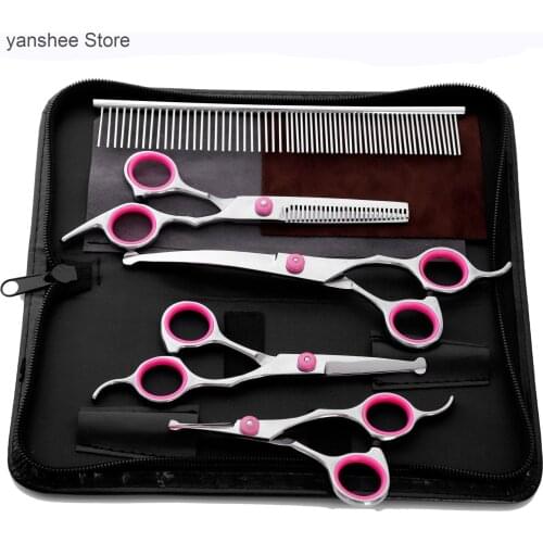 6.5 "pet hairdressing scissors round head Scissors Set 4.5" 5.5 "flat scissors tooth scissors bending scissors safety scissors