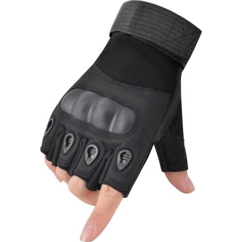 Mens Tactical Fingerless Gloves Military Army Paintball Airsoft Bicycle Motocycle Combat Hard Knuckle Half Finger Gloves Men