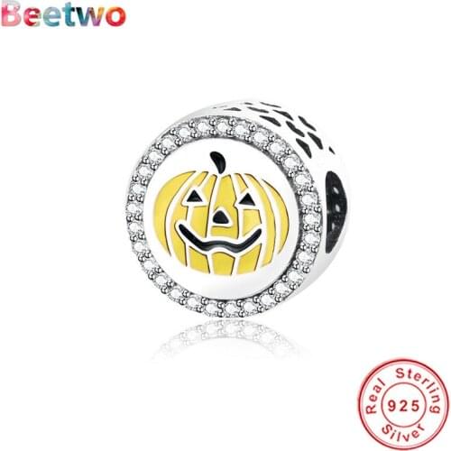 Fit Original Pandora Bracelet 925 Silver Charms Halloween smiley Charm Beads Pendant For Jewellery Making Women Berloque