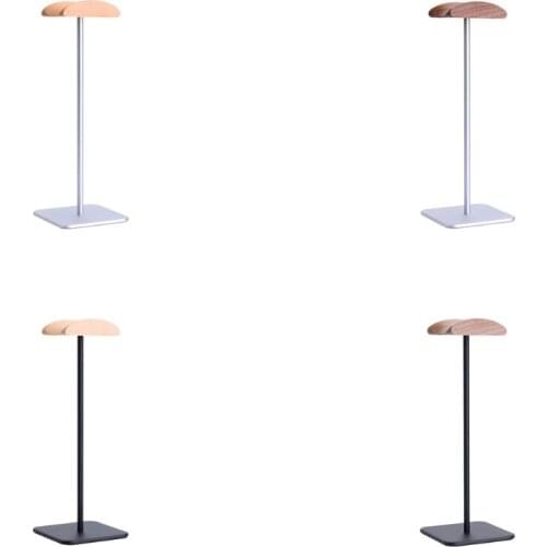 Walnut Beech Headphone Stand Headset Holder Gaming Headset Holder Wood Metal Frame Earphone Stand Black Heavy Base