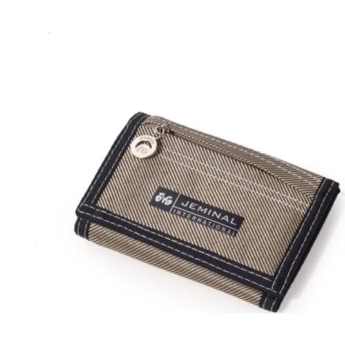 Casual Style Mens Canvas Wallet Short Men Zipper Coin Male Purse Card Holder For Teenager Men