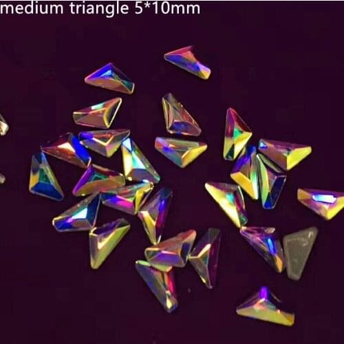 Different shapes loose hot fix rhinestone triangle shape 5mm*10mm crystal and ab crystal color ,10 gross each pack free shipping