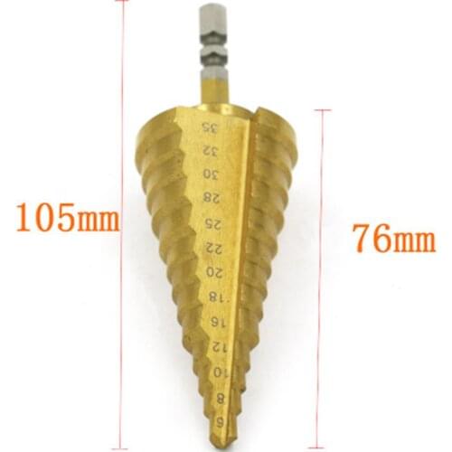 Hex Shank Straight Groove Step Pagoda Drill Step Drill Bit Reaming Drill 6-35 Iron Plate Aluminum Plate Drilling