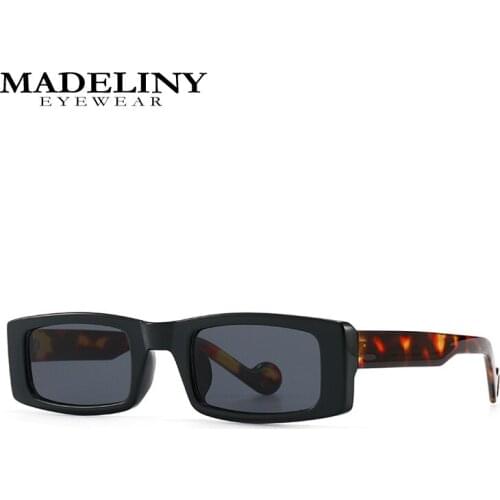 MADELINY Rectangle Sunglasses Women Retro Small Square Sun Glasses Brand Steampunk Eyeglass Fashion Vintage Female Eyewear MA496