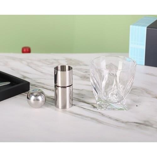 QUEENBAR 3 Piece Whiskey Set Whiskey Glass And Whiskey Stones Wine Accessory Tool Kit Tool Whiskey Glass Set
