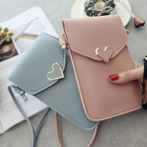 Touch Screen Cell Phone Purse Smartphone Wallet Leather Shoulder Strap Handbag Women Bag For Iphone X Samsung S10 Huawei P20