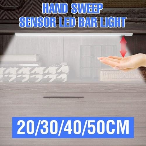 LED Kitchen Lights Bar 5V Hand Sensor Lamp Strip Led Cabinet Lamp BackLight Lighting 20 30 40 50CM Bedroom Stair Night Lights