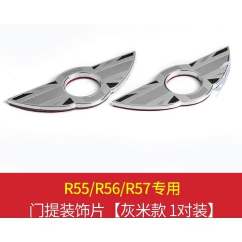 Pair Auto Car Min Door Handle Decals Refit Gray Union Jack for Min Car Refit Car Accessories Refit Decorations for R55 R56 R57