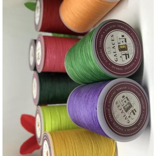 0.7mm round shape waxed thread for leather sewing