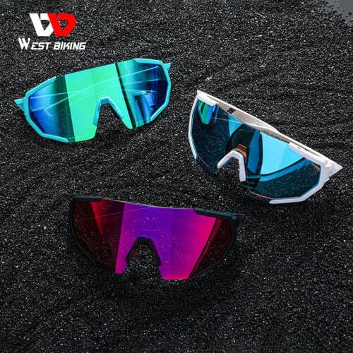 WEST BIKING 3 Lens Polarized Cycling Glasses MTB Road Bike Fishing Outdoor Sports Sunglasses UV400 Protection Men Women Eyewear