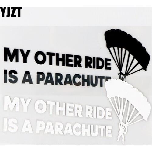 YJZT 16.2×7CM My Other Ride Is A Parachute Vinyl Decals Car Sticker Body Decor Cool Black / Silver 10A-0635