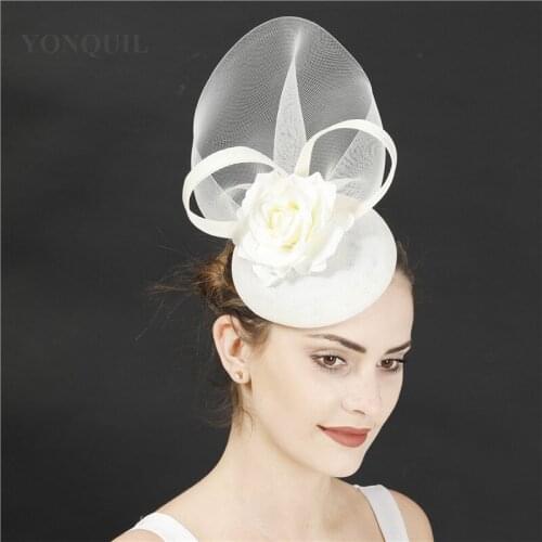 Femal Women Formal Wedding Fascinators Headband Hat For Elegant Bride Wedding Headpiece New Fashion Occasion Hair Accessories