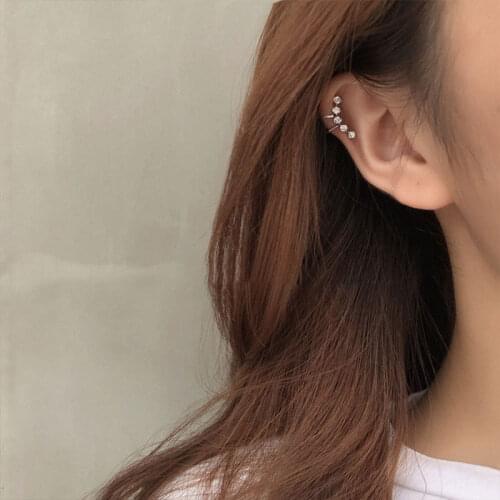 925 Silver Woman Earring Vintage Shiny Ear Clip Women Personality No Piercing Fake Cartilage Accessories Womens Earrings
