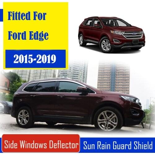 1 Set Chrome Side Vent Sun Shade Window Visors Rain Guard Deflectors For Ford Edge 2015-2019