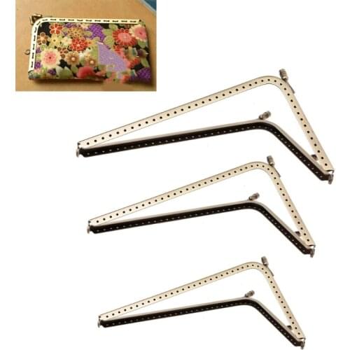 1Pc DIY Purse Handbag Handle Coins Bags L Shape Metal Kiss Clasp Lock Frame LX9F