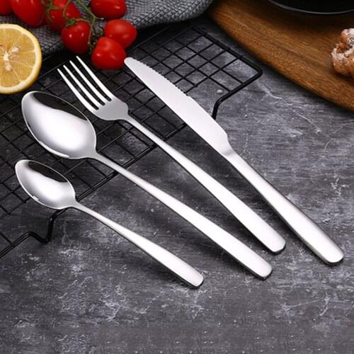1pc Stainless Steel Spoons Forks Portable Lunch Dinner Tableware Cutlery Dining Canteen Dinnerware Contracted Kitchen Supplies