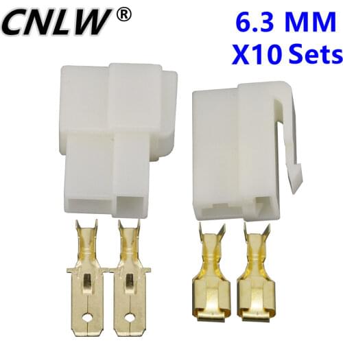 10 Sets All New 2 Pin/way DJJ7021F-6.3-11/21 ABS Plastic Electrical Wire Connectors Plug Male and female Automobile Connector