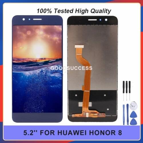 100% Tested 5.2'' For Huawei Honor 8 LCD Display Touch Screen Digitizer Assembly FRD-L09 FRD-AL00 Screen Free Tools
