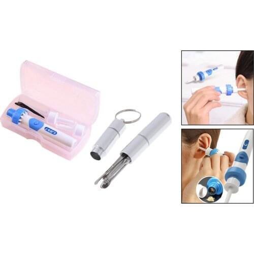 2 Set Electric Ear Pick Wax Remover Cordless Ear Cleaner Dirt Remover Earpick Stainless Steel Curette Stick Cleaner Tools