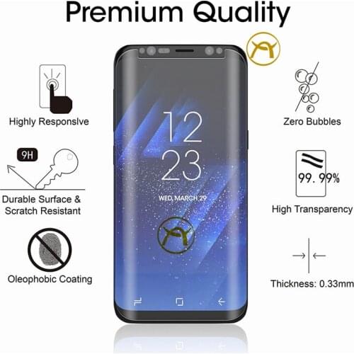 3D Full cover Anti-Explosion Tempered Glass for Samsung Galaxy S9 S8 plus 9H Full Screen protector film for Samsung Note 9 Glass