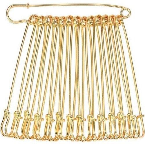 5PCS Gold Safety Pins Extra Large Heavy Duty Safety Blanket Pins for Jewellery Making, Blankets, Skirts, Kilts, Knitted Fabric